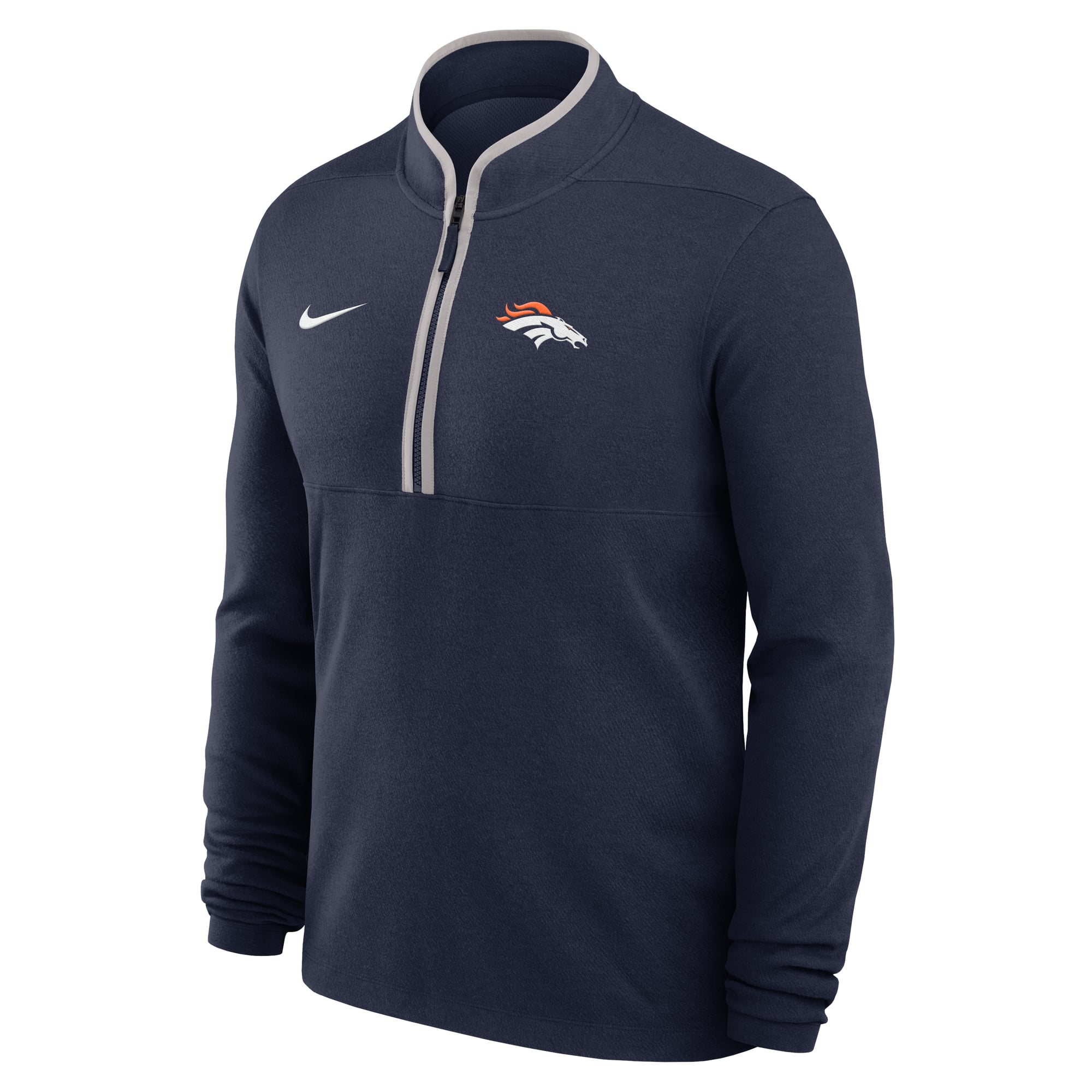 Men's Nike Navy Denver Broncos Primetime Victory Dri-FIT Half-Zip Pullover